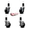 Service Caster 3.5'' Soft Rubber Wheel Swivel 1-5/8'' Expanding Stem Caster Set 2 Brakes, 4PK SCC-EX20S3514-SRS-2-TLB-2-158 - alternate 4